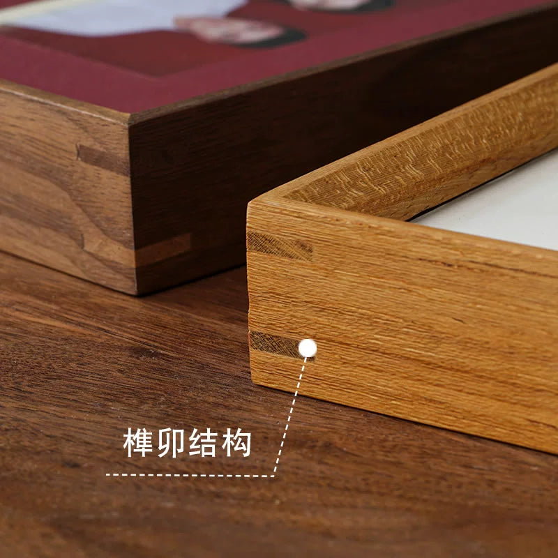 Registration photo, table washing, solid wood wedding certificate, wedding photo, ID photo frame, 6 inches/8 inches