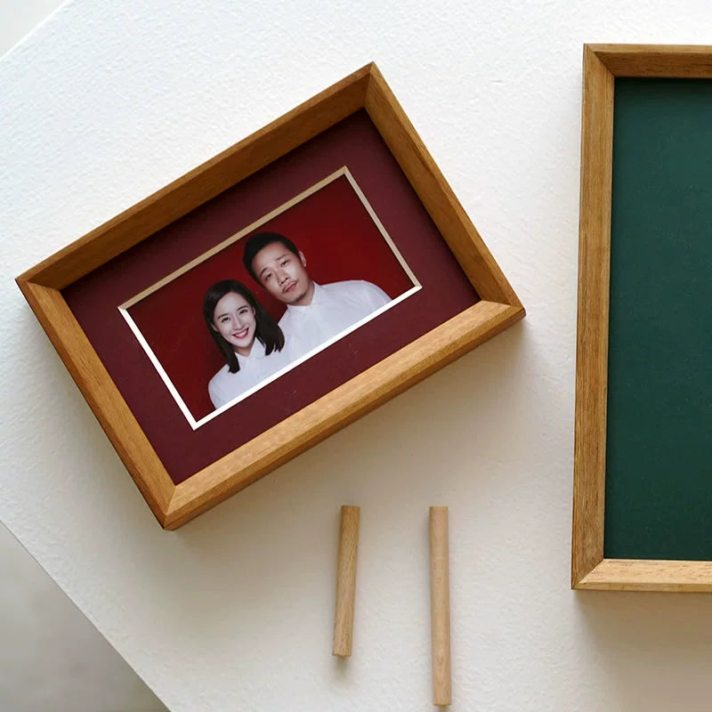 Registration photo, table washing, solid wood wedding certificate, wedding photo, ID photo frame, 6 inches/8 inches