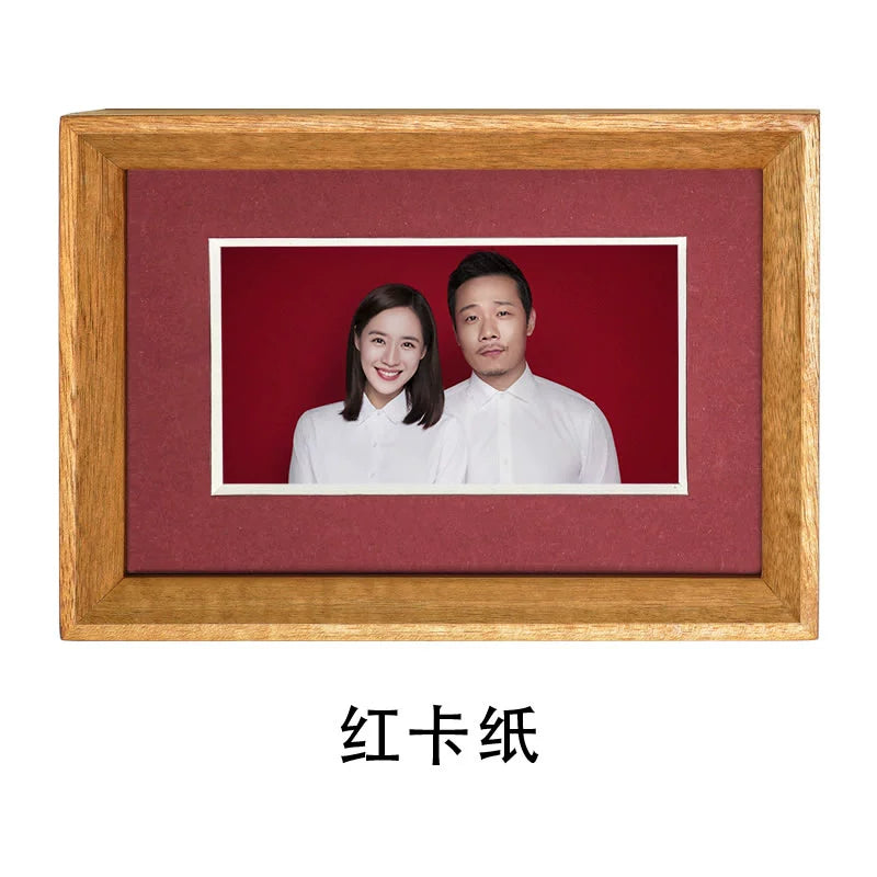 Registration photo, table washing, solid wood wedding certificate, wedding photo, ID photo frame, 6 inches/8 inches