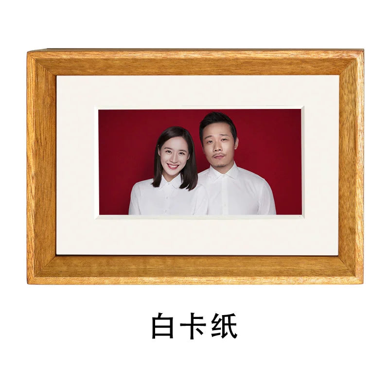 Registration photo, table washing, solid wood wedding certificate, wedding photo, ID photo frame, 6 inches/8 inches