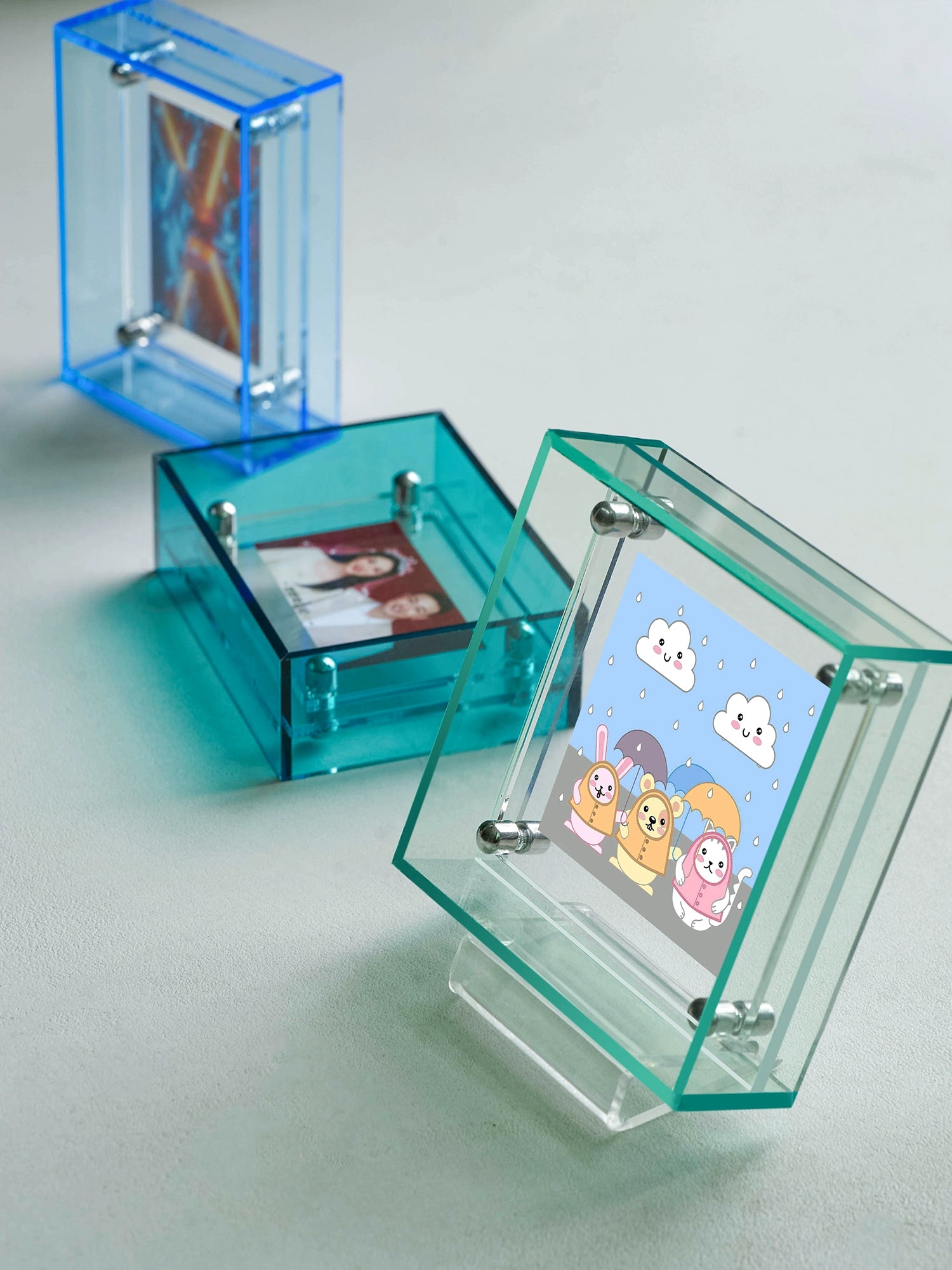 A-mini Acrylic Tabletop Photo Frame - Dual-Sided Display - Multiple Color Options