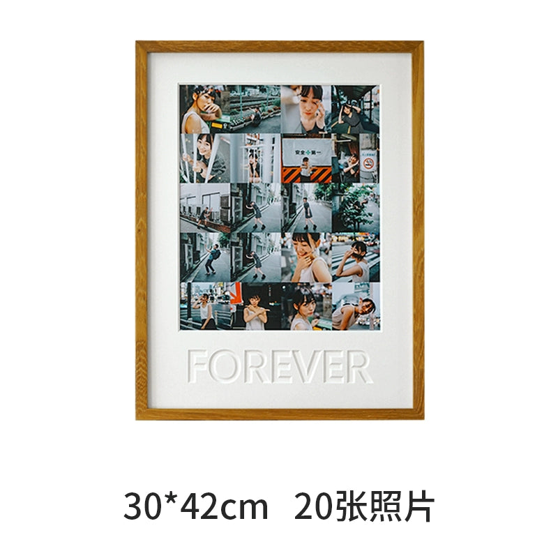 Solid wood photo frames offer multiple photo collages for printing, couple series, and multiple size options