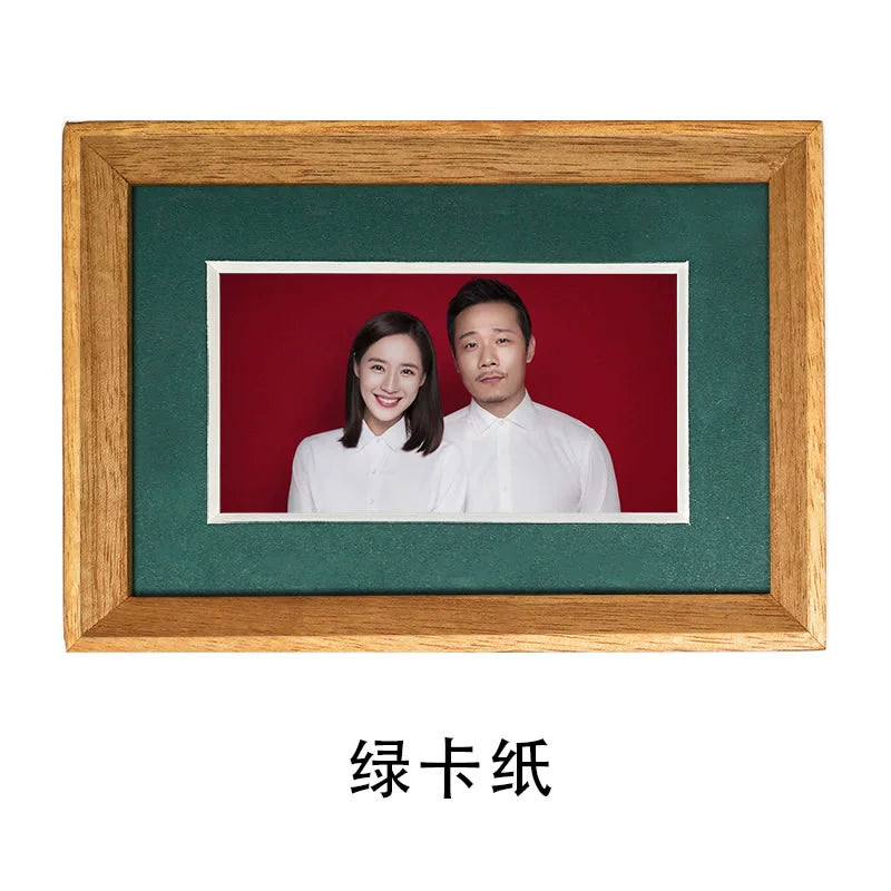 Registration photo, table washing, solid wood wedding certificate, wedding photo, ID photo frame, 6 inches/8 inches