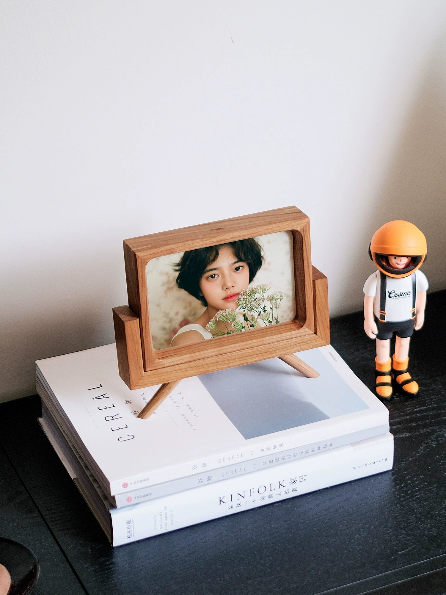 Vintage TV Shaped Solid Wood Tabletop Photo Frame - 5"/6" - Cherry/Walnut Wood