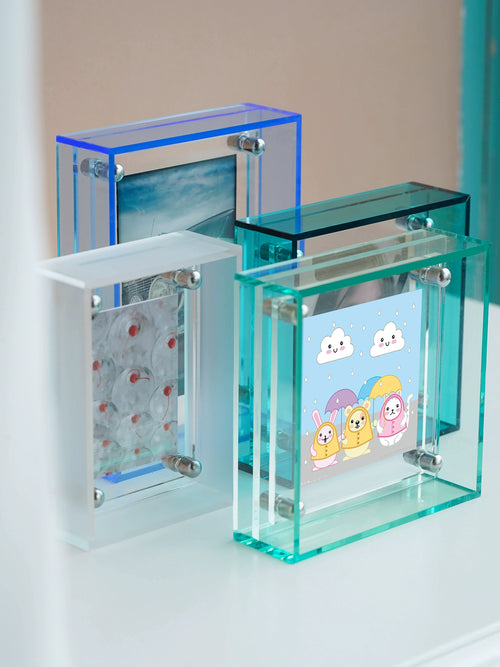 A-mini Acrylic Tabletop Photo Frame - Dual-Sided Display - Multiple Color Options